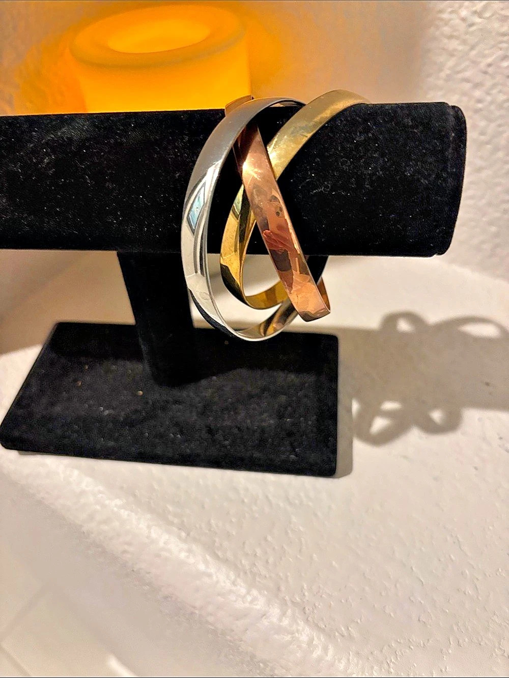 Mixed Metal Bangle Bracelet Set